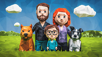 Family Gathering in : A Colorful Portrait, family gathering, Family, pets, illustration HD wallpaper