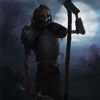 Zombie, night, skull, grim, dark, reaper, death, adventure, moon, fantasy, horror HD wallpaper