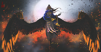 Creature with wings, fantasy, art HD wallpaper