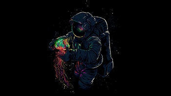 Astronaut With Jellyfish HD wallpaper