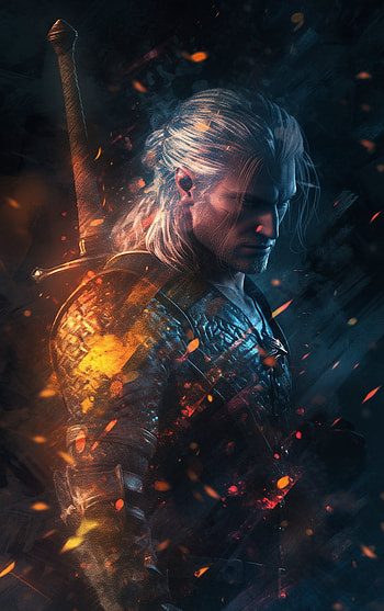Geralt Of Rivia, Geralt of Rivia, The Witcher, AI Art, video game, The Witcher 3: Wild Hunt HD phone wallpaper