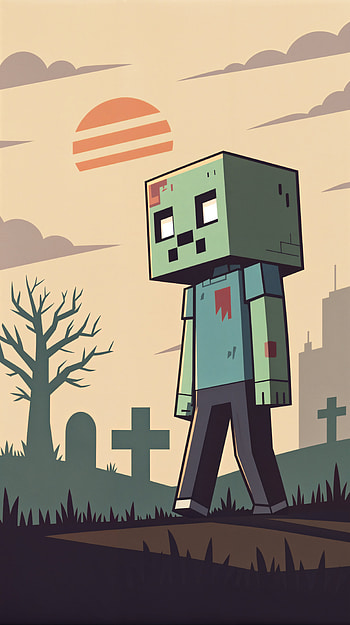 Minecraft Zombie : Rise from the Grave, zombie, Minecraft, cartoon HD phone wallpaper