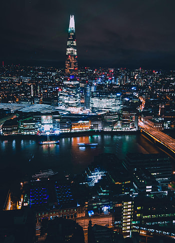 Cities, Night, City, Skyscraper, Building, Lights HD phone wallpaper