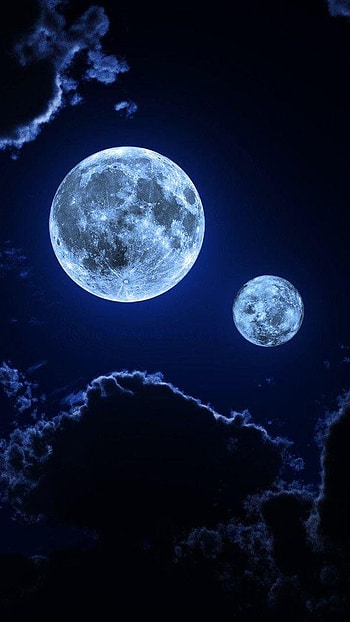 Moon, Sky, Clouds HD phone wallpaper