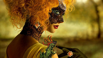 Fantasy, Girl, Mask, Masquerade, Makeup HD wallpaper