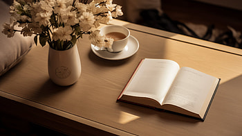 Cozy Reading Ambience - Book and Flowers, man made, book, Cozy HD wallpaper
