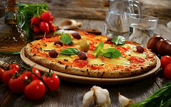 Pizza perfection, Savory delight, Crispy crust, Melting cheese HD wallpaper