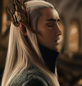 Thranduil art, The Hobbit artwork, Dark background, Elven king HD phone wallpaper