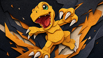 Agumon - Rookie Flame Burst, Dinosaur, Digimon HD wallpaper