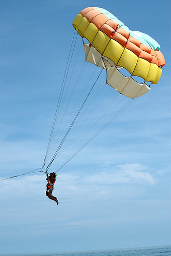 Extreme sports parasailing, Mid-air excitement, Controllable parachuting, stock HD phone wallpaper