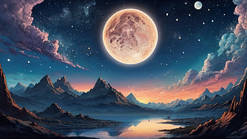 Big Moon, moon, sky, night, dark, space HD wallpaper