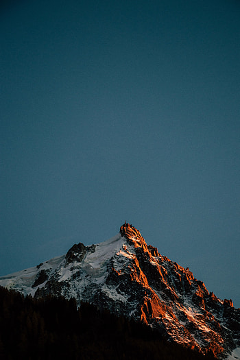 Landscape, Nature, Twilight, Snow, Mountain, Vertex, Top, Dusk HD phone wallpaper