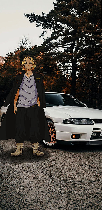 Mikey x R33, automotive lighting, jdm, car, anime HD phone wallpaper
