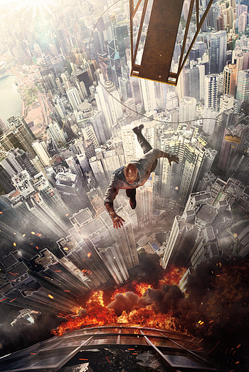 Skyscraper, Dwayne Johnson, movie, Jump HD phone wallpaper