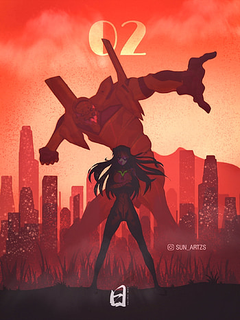 Evangelion Unit-02, art, anime HD phone wallpaper