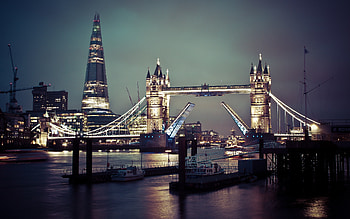 Tower bridge, london, cityscape, night, lights HD wallpaper