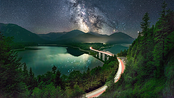 Milky Way Road Long Exposure , milky-way, long-exposure, nature, road HD wallpaper