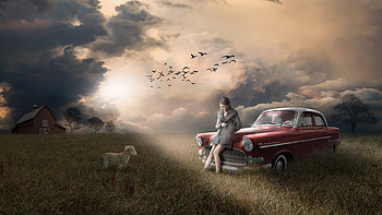 Vintage Sunset HD wallpaper