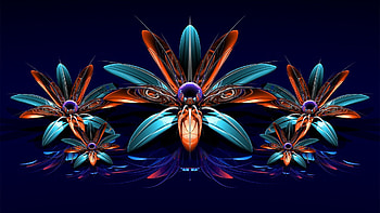 Abstract, Flowers, Bouquet, Fractal HD wallpaper