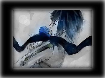 kaito the sad vampire somthing 16 yay i rememberd, rose, sad, harmfull, kaito HD wallpaper