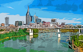Nashville, Tennessee, , vector art, Nashville drawing, creative art, Nashville art, vector drawing, Nashville cityscape, USA HD wallpaper