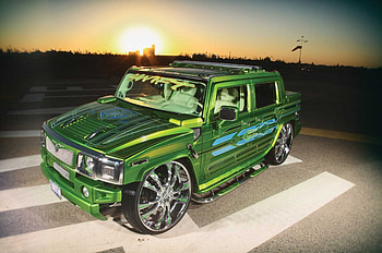2005 Hummer SUT – Reborn, Lowrider, Green, Custom, GM HD wallpaper