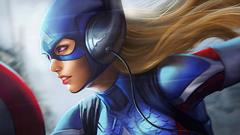 Captain America Girl , captain-america, superheroes, artwork HD wallpaper