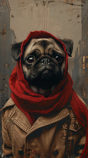 Urban Chic Pug for s, dog HD phone wallpaper