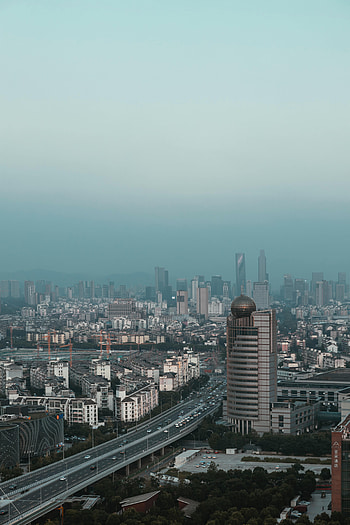 Cities, Auto, City, Building, Road, Skyscrapers HD phone wallpaper