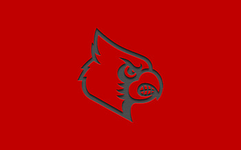 Louisville Cardinals, Red background, American football emblem, NCAA pride HD wallpaper