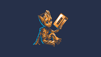 Baby Groot Minimal , baby-groot, guardians-of-the-galaxy-vol-2, guardians-of-the-galaxy, movies, minimalism, minimalist, behance HD wallpaper