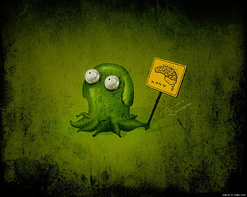I want I want .. I WANT! :P, abstract, 3d, brain, green HD wallpaper