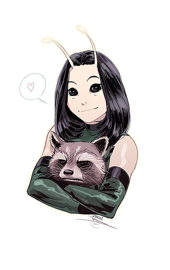 Mantis and Rocket, the, raccoon, marvel, comics, of, guardians, galaxy, mcu HD phone wallpaper