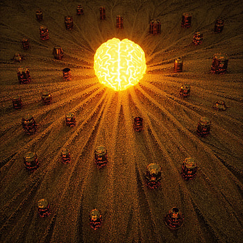 Shine, Light, Bright, 3D, Glow, Brain HD phone wallpaper
