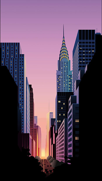 New York City sunrise, Ramoled backgrounds, Urban beauty, Golden hour HD phone wallpaper