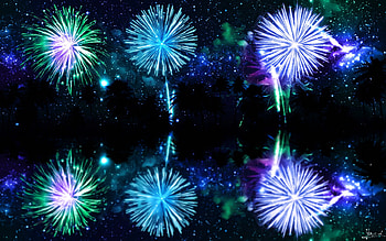 Fireworks, night, sky, stars HD wallpaper