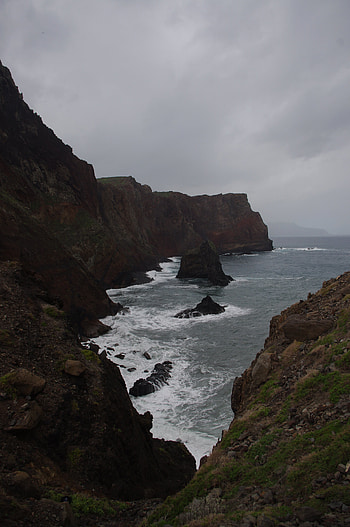 Nature, Mountains, Sea, Rocks, Surf, Storm HD phone wallpaper