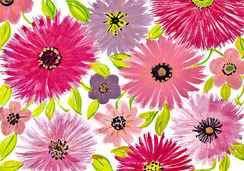 گل گلی صورتی, art, flowers, painting, background, drawing HD wallpaper