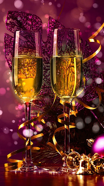 Happy New Year, Glasses Background HD phone wallpaper