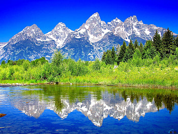 Lake,Forest and Mountain, reflection, landscape, trees, nature, forest, lake, mountain HD wallpaper