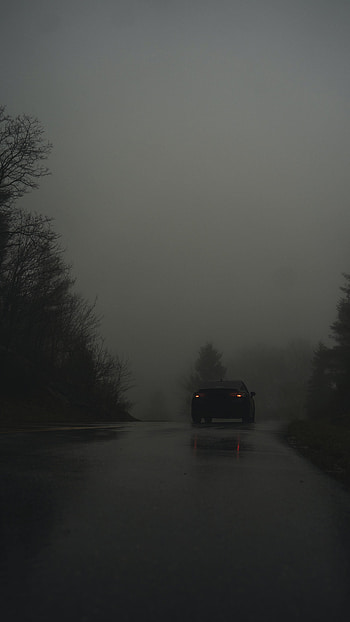 Cars, Dark, Road, Fog, Car HD phone wallpaper