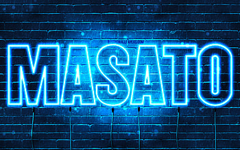 Happy Birtay Masato, , blue neon lights, Masato name, creative, Masato Happy Birtay, Masato Birtay, popular japanese male names, with Masato name, Masato HD wallpaper