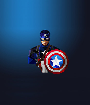 Captain America, artwork, low poly HD phone wallpaper