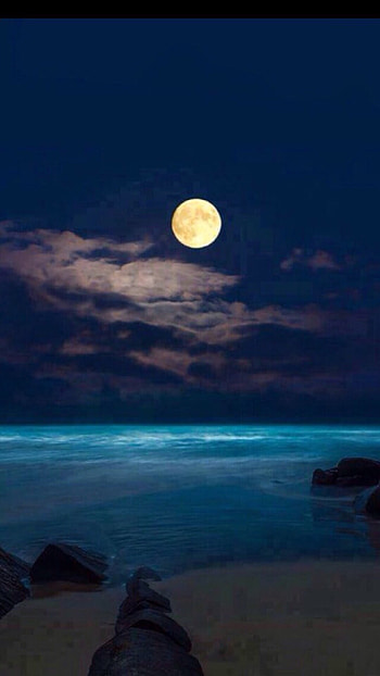 Moon Light, Beach HD phone wallpaper