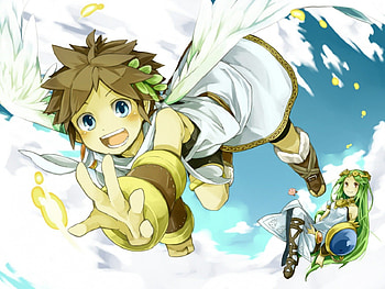 Time to save skyworld!, Palutena, Kid Icarus, Pit, Kirby, Cute HD wallpaper