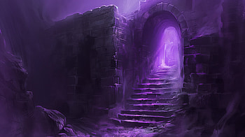 Mystic Fantasy Ruins, ruin, fantasy ruin, castle, fantasy, purple HD wallpaper