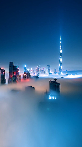 High rise buildings , Cityscape, Mist, Burj Khalifa HD phone wallpaper