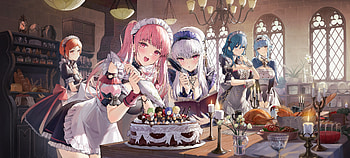 Anime Girl, Cake, Girl, Anime, art HD wallpaper