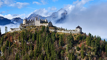 Ehrenberg Castle, Austria, forest, mountains, castle, austria HD wallpaper