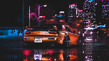 Mazda RX7, rear-view, artwork HD wallpaper